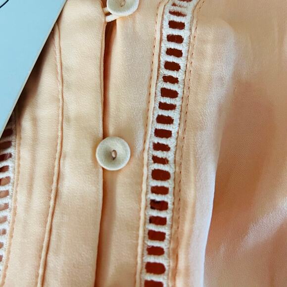 Joie Button Front Flutter Sleeve Blouse Peach Size Small New - Picture 7 of 12